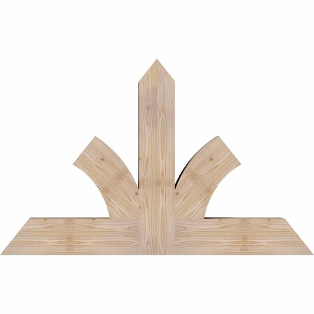 Ekena Millwork Richland Smooth Timber Gable Bracket, Douglas Fir, 48"W x 30"H x 5 1/2"D x 5 1/2"F, 15/12 Pitch GBW048X30X0606RIC00SDF